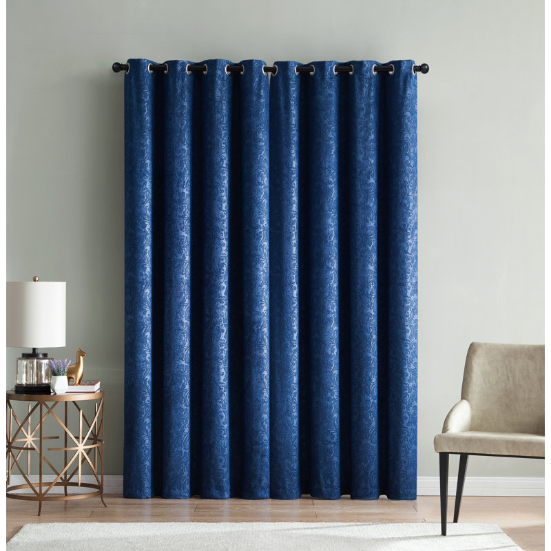 Panneau de rideau occultant avec œillets Jamie, Bleu, 55" W x 90" L