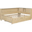 Lit de jour double antique avec rangement en bois de pin massif avec rangement et gigogne