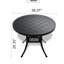 Table de salle à manger en fonte d'aluminium, ronde de 39,59 po, structure noire, sièges ergonomiques, trou pour parasol, table empilable avec patin antidérapant