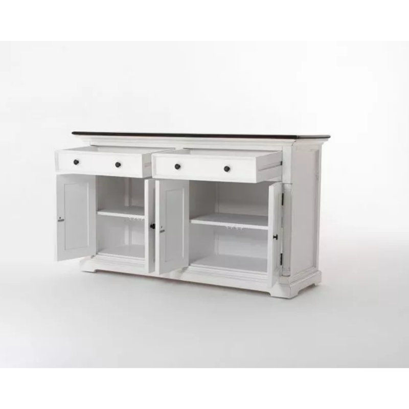 Buffet 2 tiroirs Idiaquez, Blanc / Brun