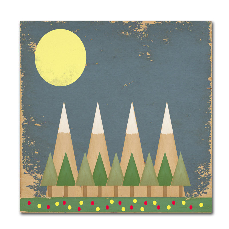 «Moonlight In The Forest», art sur toile, H 14 po x l 14 po