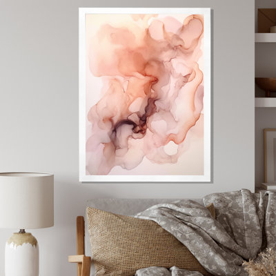 Distant Clouds Abricot Crush Infusion Watercolor - Abstract Shapes Wall Decor