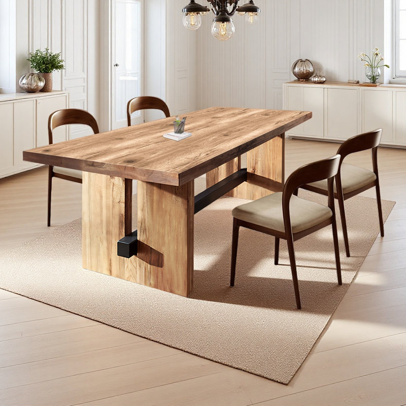Petit ensemble de table de salle à manger en bois massif, H 29,53 po x L 63 po x l 27,56 po