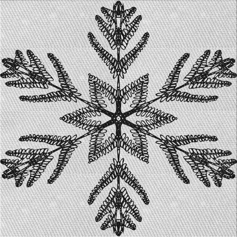 Tapis noir/blanc à motifs, Carré 6 pi