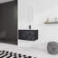 Meuble-lavabo mural flottant 30 po avec lavabo en céramique et porte d'armoire à fermeture en douceur, ensemble KD