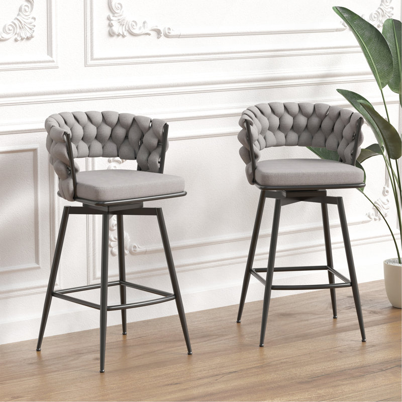 Ensemble de tabourets de bar 28 po en lin tissé 28 po