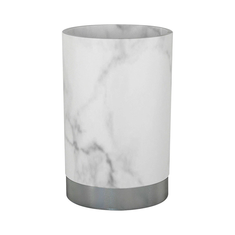 Gobelet pour salle de bain Oneita | Porte-gobelet décoratif, verre à boire, brosse à dents et brosse à maquillage pour comptoir, lavabo et bureau | Argent brumeux