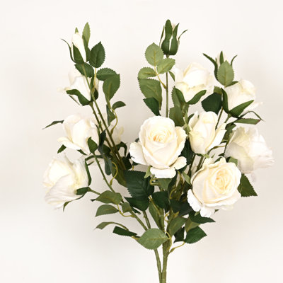 36" Artificial Rose Floral Arrangement For Vase Filler, Farmhouse Greenery Foliage Long Stem Branch Sprays Floral Bulk Bouquet For Wedding Party Home Office Table Centerpiece Shelf Decorations