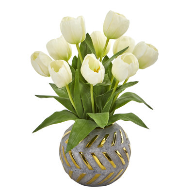Arrangement floral tulipe artificiel dans un vase