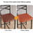 22" Counter Height Bar Stools Set of 4, PU Upholstered Seat, Metal Frame, X-Back, Brown-1864570060-1864570062-1864570064