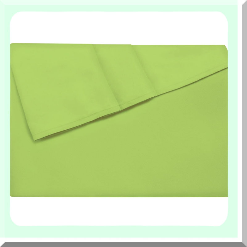 Bean Green Bliss Microfiber Flat Sheet - Twin Size | Extra Soft 1800 Thread Count | Wrinkle Free & Breathable | Machine Washable | Luxurious Bedding
