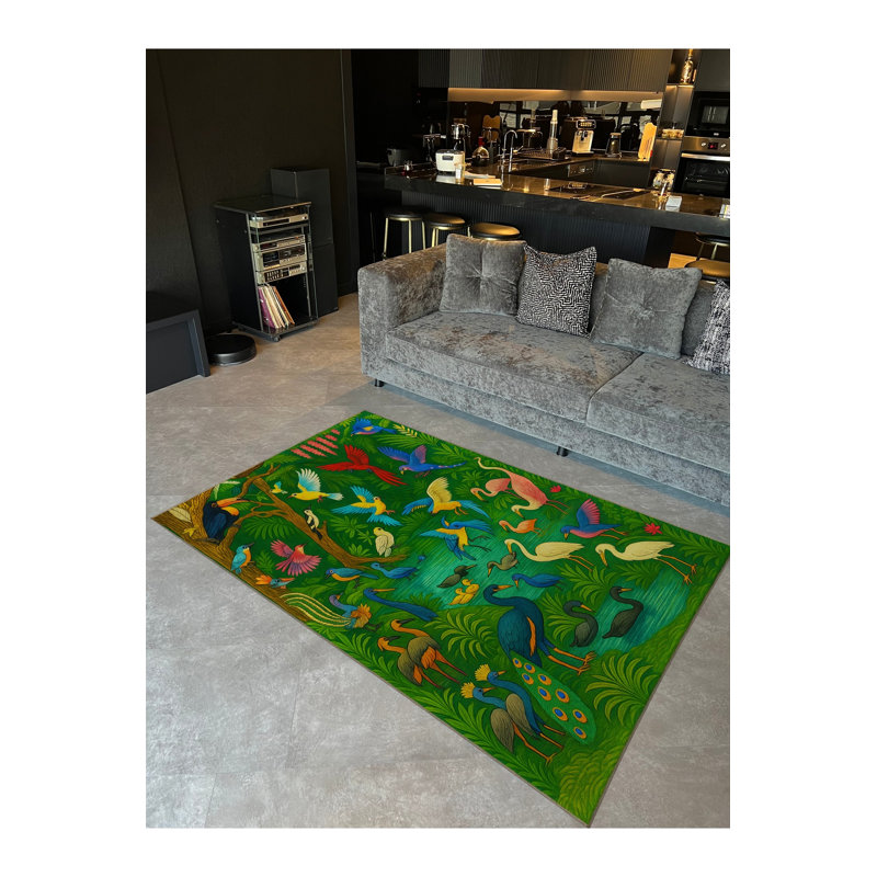 Tapis vert Mosso, 4'11" x 9'10"
