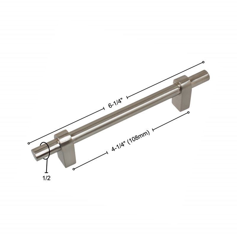 Euro T-Bar Centre to Centre Bar Pull, Oil Rubbed Bronze, 4.25"
