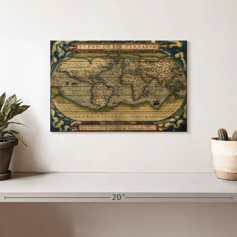 Aliaz Antique Map, 8" H x 12" W