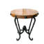 Hand-hammered Copper Top Side Table: Rustic Wrought Iron Base