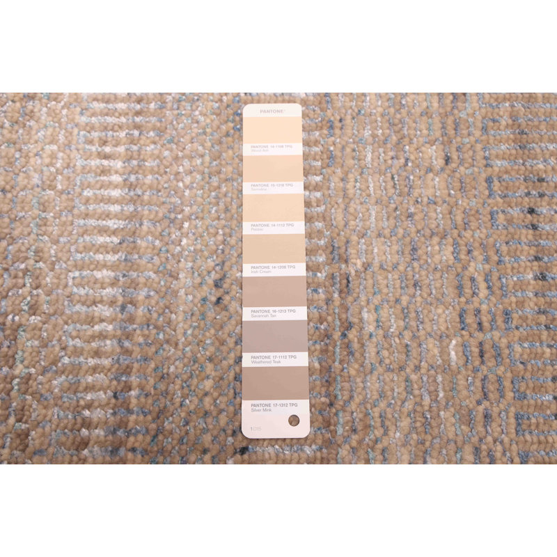 Tapis en soie brun clair ombre 8 pi 1 po x 9 pi 10 po