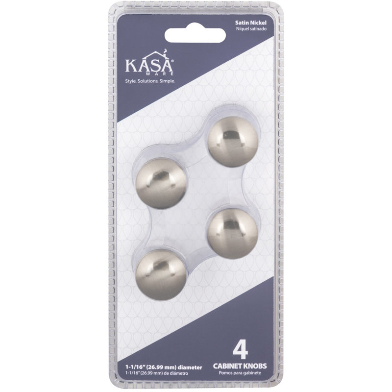 1 1/16" Diameter Mushroom Knob Multipack, Satin Nickel