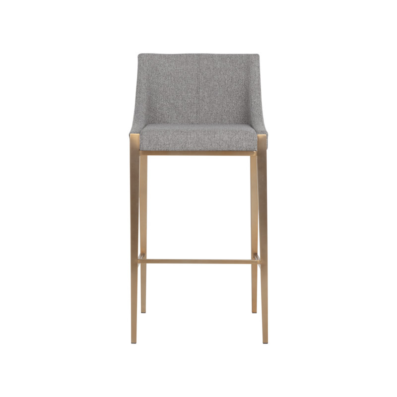 Dionne Upholstered Stool with Metal Frame, Gray