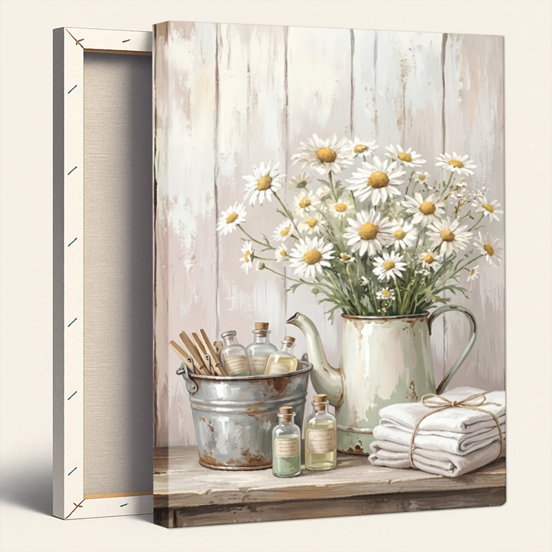 Art mural sur toile Gallery Wrap pour le salon, la chambre à coucher, le bureau ou le vestibule - décoration murale décorative avec alambic floral