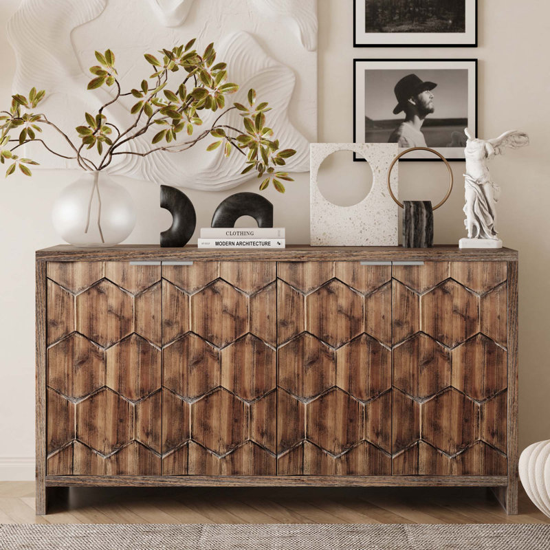 Accent Cabinet Farmhouse Style Wooden Cabinet Sideboard