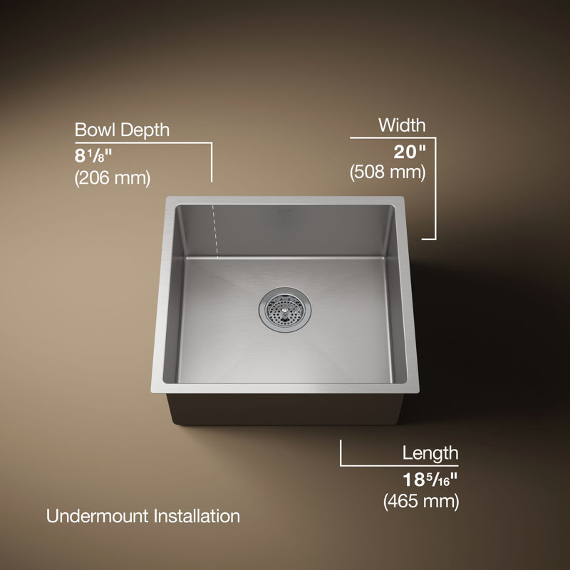 Strive 20 In. Undermount Single-Bowl Bar Sink