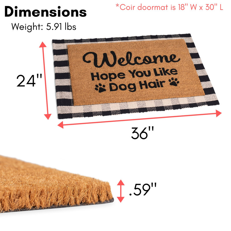 Tapis d'entrée antidérapant 36 po x 24 po