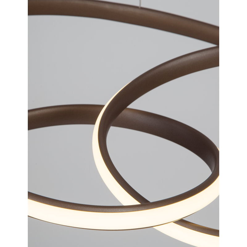1 - Light LED Geometric Pendant, Coffee Brown