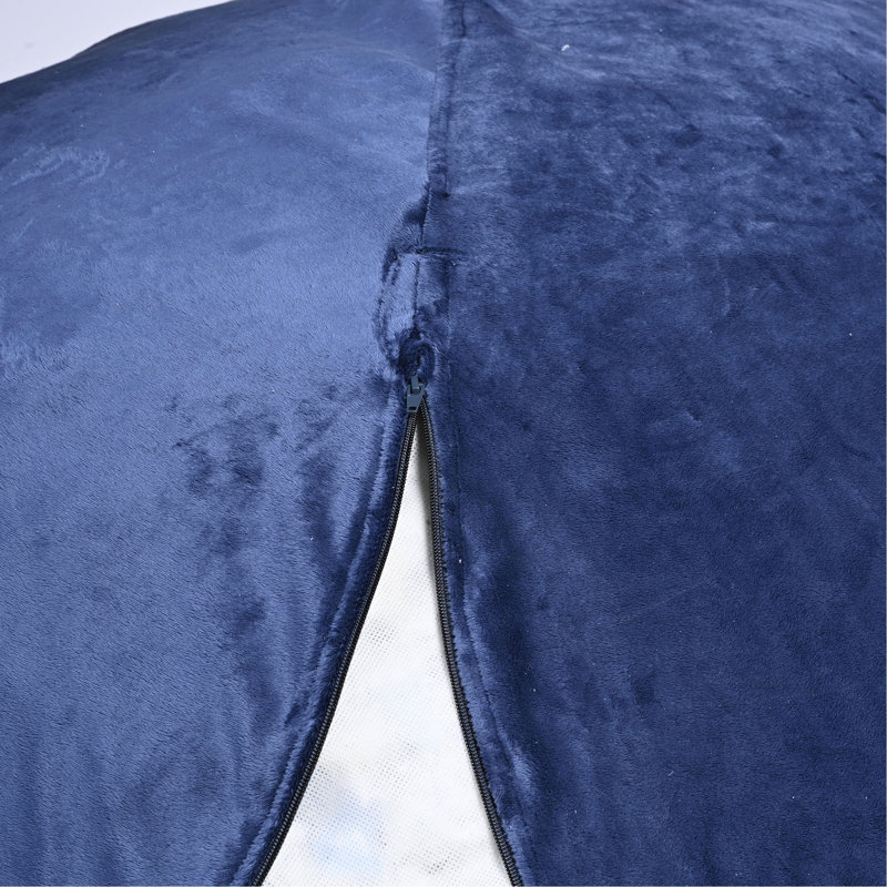 Fauteuil poire Minky, Velours marine