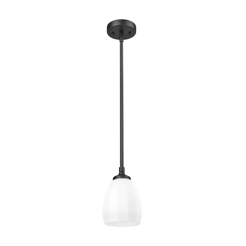Luminaire suspendu 1 lumière Oren, Noir mat, H 8 po x l 5,5 po