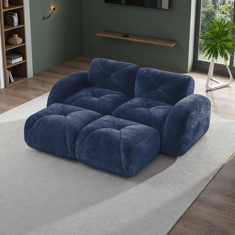 Canapé moelleux en forme de U en forme de U avec capitonnage et repose-pieds modulaires - Le confort ultime en forme de nuage pour la vie moderne