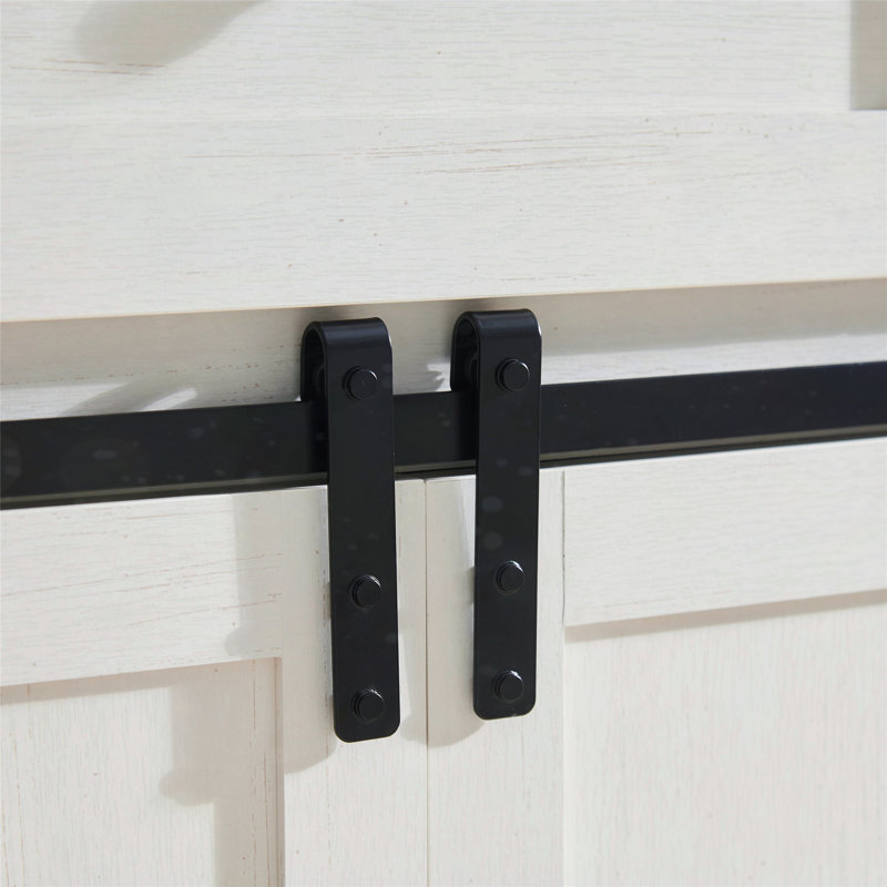 Buffet polyvalent rustique avec plusieurs options de rangement pour la maison