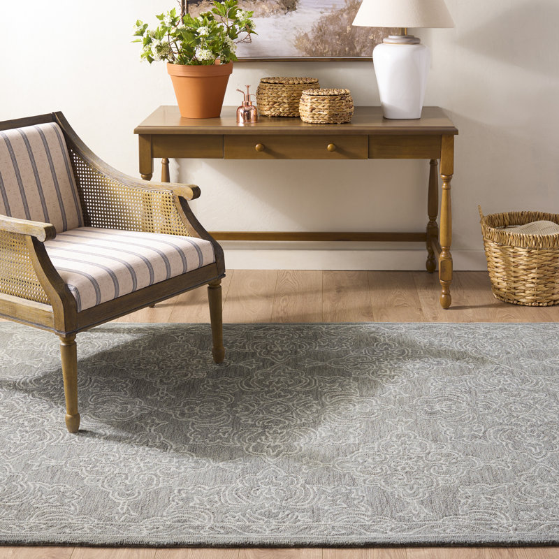 Martha Stewart 3859 Hand Tufted 85% Wool; 15% Cotton Damask Rug, 5'-0" X 8'-0" Rectangle