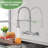 Double-Handle 2-Hole Wall-Mount Pre-Rinse Bridge Kitchen Faucet-125077425
