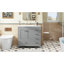 Meuble-lavabo 36 po avec lavabo en céramique, armoire de salle de bain avec 5 tiroirs et 2 portes-1395941593