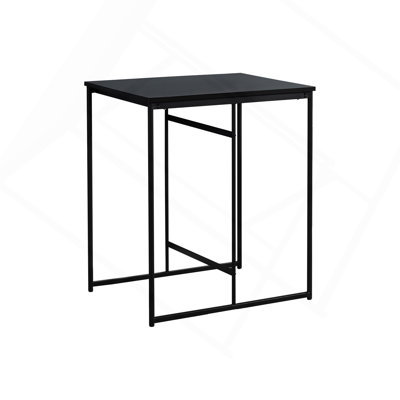 Table de salle à manger à hauteur de comptoir Jenie, minimaliste, petit espace, noir