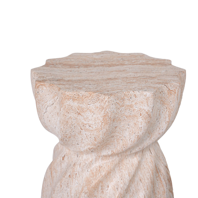 Table d'appoint extérieure en oxyde de magnésium Alapaka, Marbre beige
