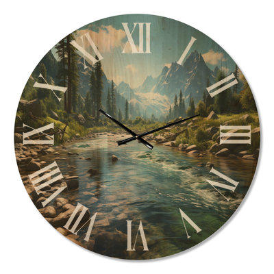 USA Yosemite National Park Landscape III – Extra Large Patriotic Printed Wood Wall Clock