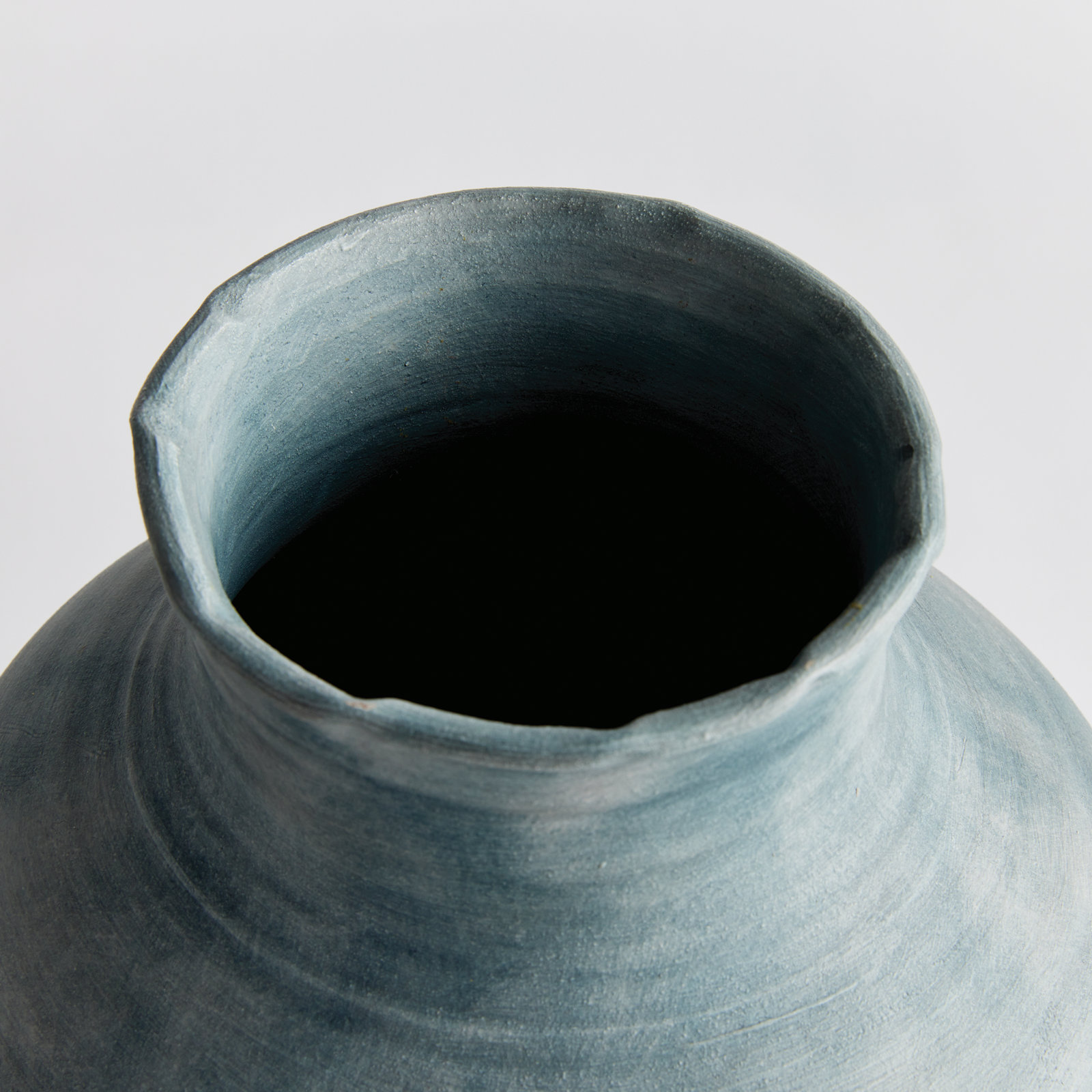 Ambretta Handmade Terracotta Table Vase, 16.75" H x 12" W x 12" D, Blue