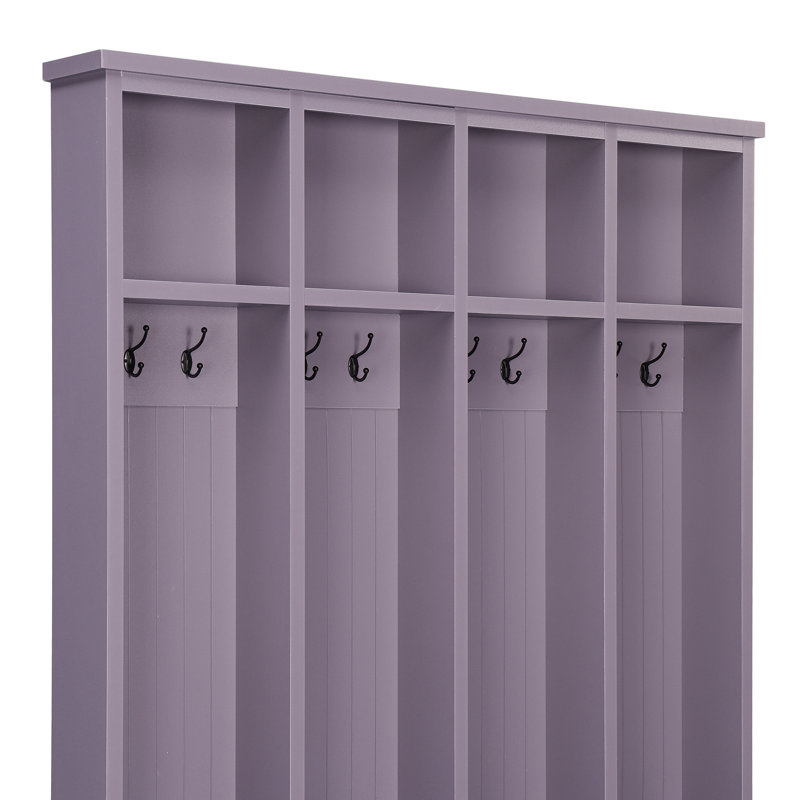 Arbre d'entrée de 59 po de largeur avec banc et rangement pour chaussures, Gris