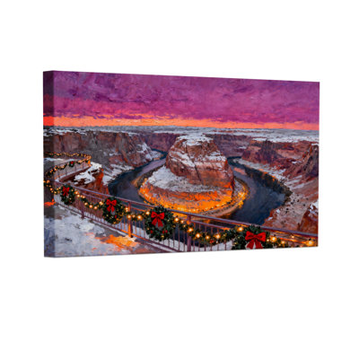 «Christmas Grand Canyon Christmas Lights», ensemble de 3 impressions sur toile