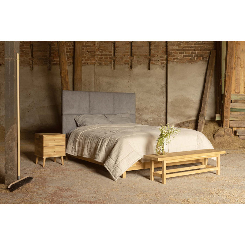 Upholstered Bed, Pink, 200 x 200 cm