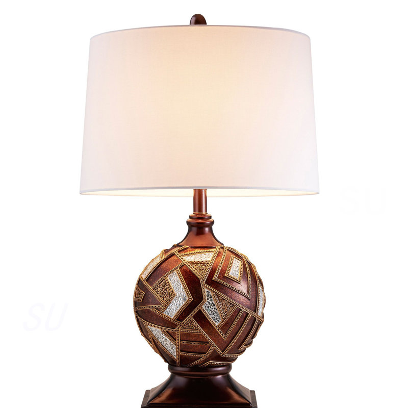 29.75" Tall Polyresin Table Lamp, Polymosaic Design