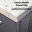 Meuble-lavabo simple 30 po de largeur x 22 po de profondeur, comptoir en marbre de Carrare-346470965-346470960-346470961