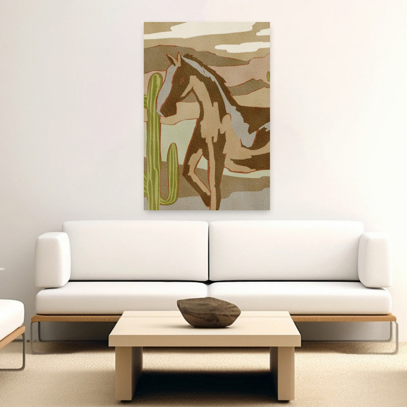 Art sauvage, paysage sauvage, cheval sauvage, cactus
