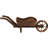 35" x 10.25" x 11" Brown Wooden Wheelbarrow Outdoor Planter