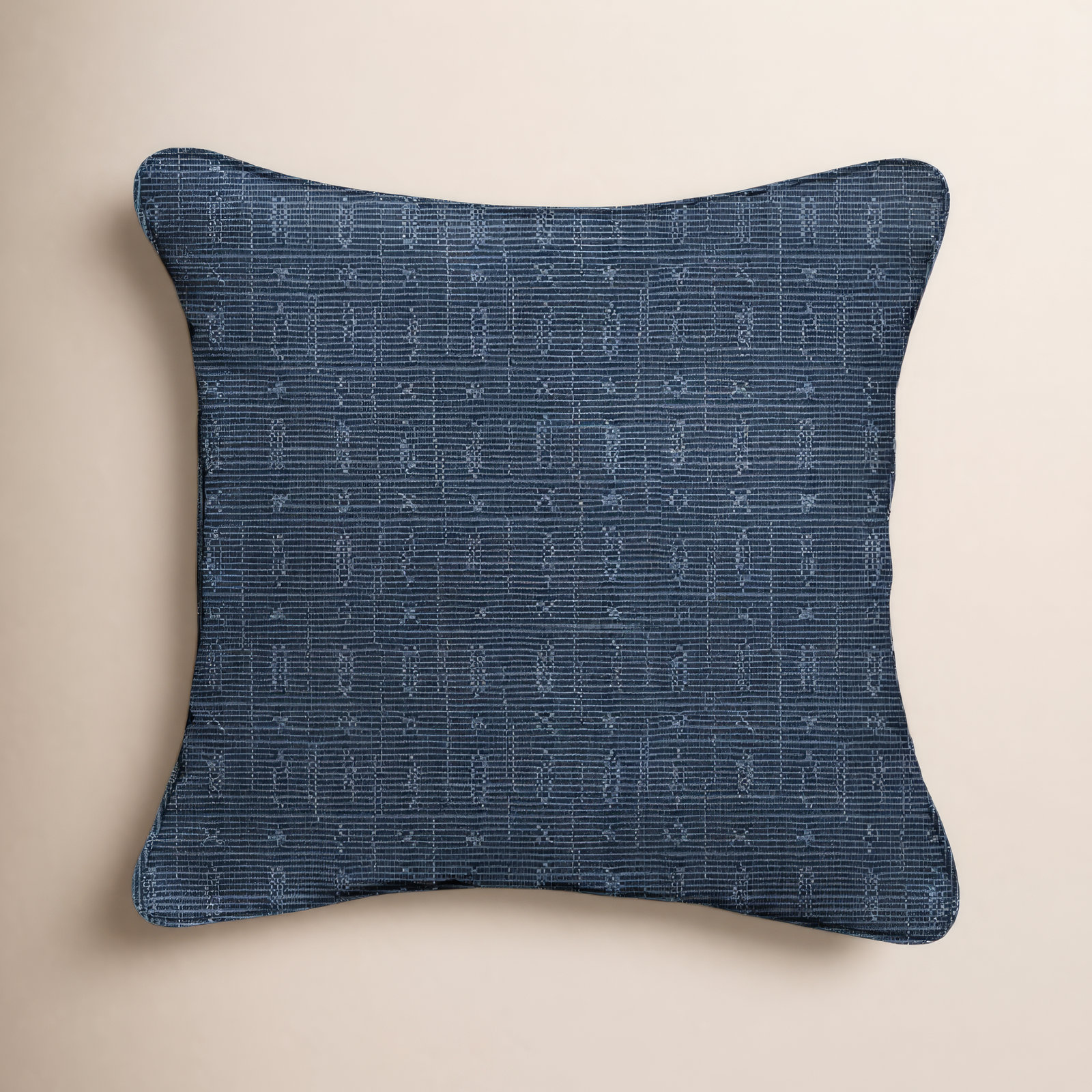 Adel Throw Pillow, 18" W x 18" D, Blue Geometric
