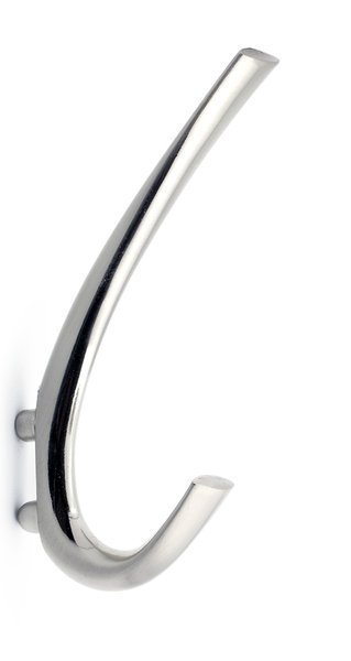 Contemporary Metal Wall Hook, Brushed Nickel