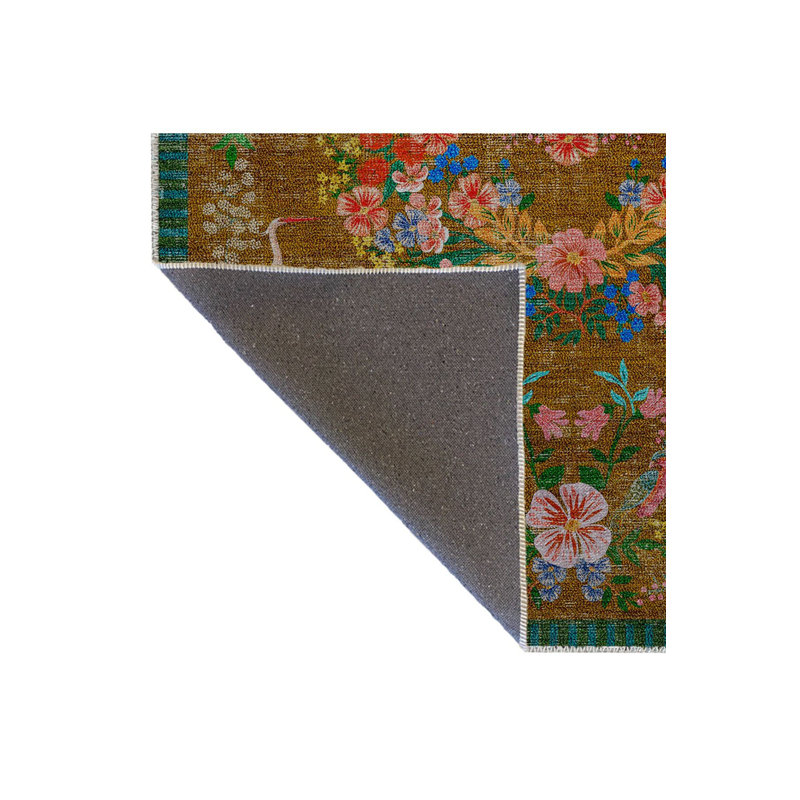 Tapis floral multicolore lavable à motif floral multicolore, Tapis de couloir 3 pi 3 po x 9 pi 10 po
