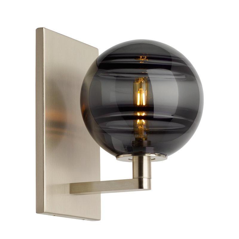 Sedona 1 - Light LED Armed Sconce, Satin Nickel, Smoke, Yes