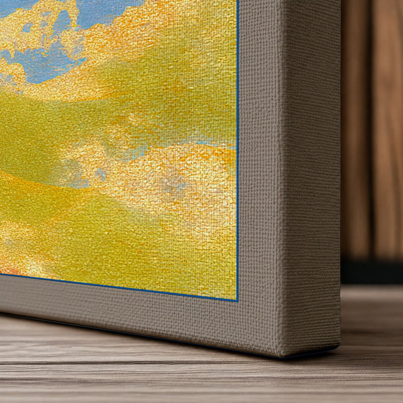 Goldfish And Waves Minimalist - Print, 24x16 - 61.0 x 40.6 cm, Taupe Border